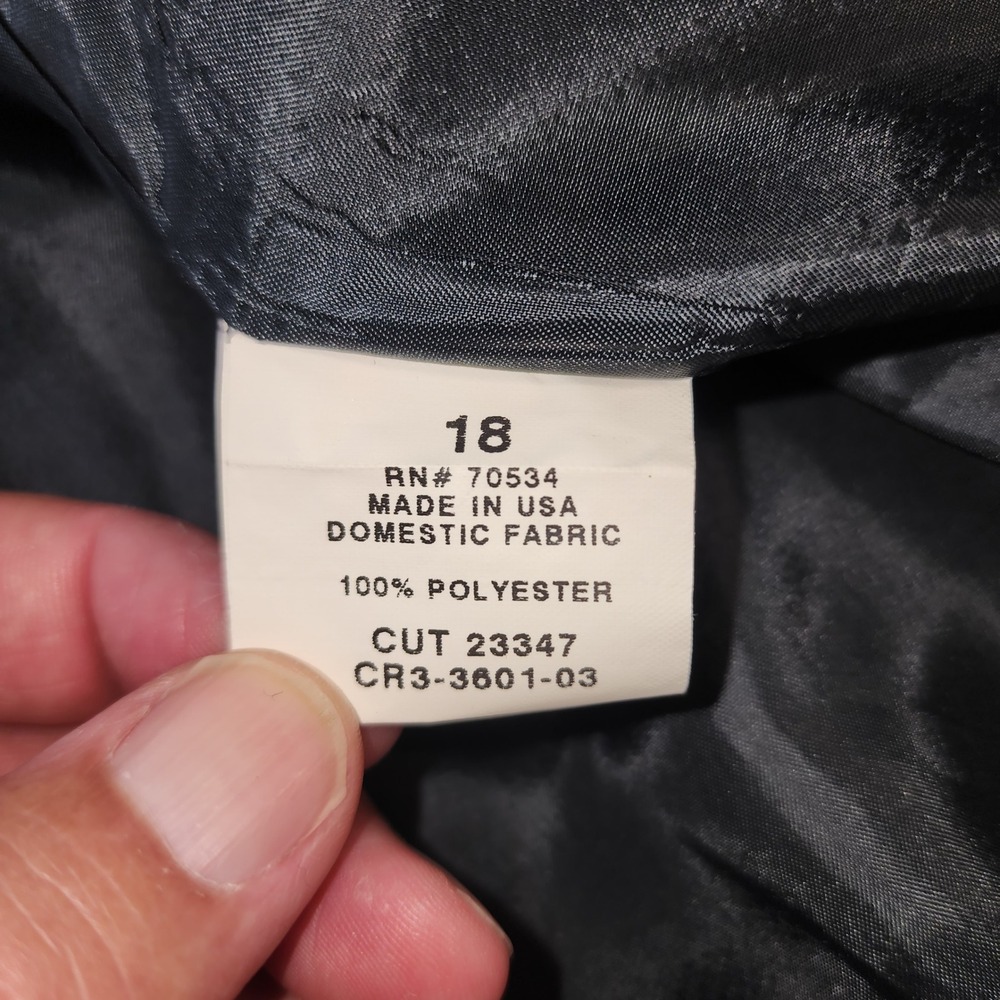 Orvis Womens Gray Single Button Blazer Jacket Size 18 Relaxed Fit Made in USA - Picture 4 of 9